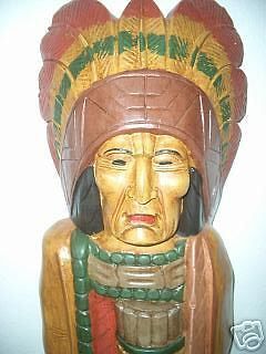 Newly listed WOODEN INDIAN CIGAR STORE CHIEF COWBOY STATUE 3+