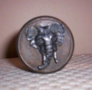 elephant head with tusk trinket tin by metzke pewter time