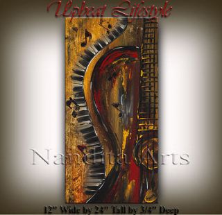 Abstract paintings for sale guitar fine art red original modern 