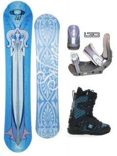   ANGEL womens SNOWBOARD + DC phase gl BOOTS + LT5 BINDINGS PACKAGE