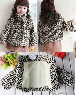 NWT Girls Baby Coat Kids Jacket Snowsuit 1 6Y Warm School Leopard 