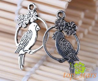 Newly listed 10 Pcs Tibetan silver bali style parrot Bird cage charms 