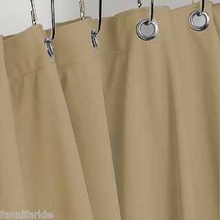 tan light brown vinyl shower curtain 4 gauge w metal