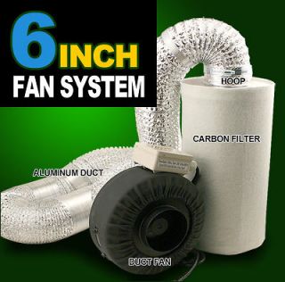   hydroponics Inline Duct Tube Exhaust Fan Carbon Filter Kit 440CFM