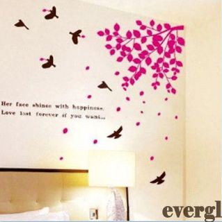 Newly listed A Red Falling Leaves Birds Removable Wall Sticker Home 