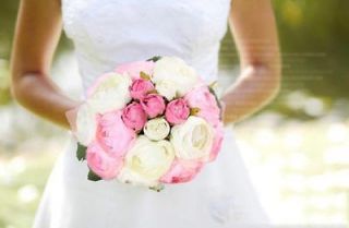 Artificial Rose/Camellia 10 Flowers Wedding Bouquet Party Decor 4 
