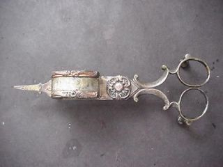antique spring loaded candle snuffer silver over copper time left