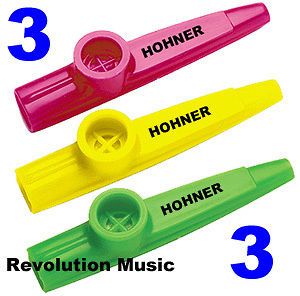 set of 3 hohner quality kazoos start a kazoo band