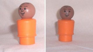 Vintage Fisher Price Little People Orange Afro American man #932 Ferry 