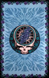 grateful dead tapestry steal your face blue flowers syf time