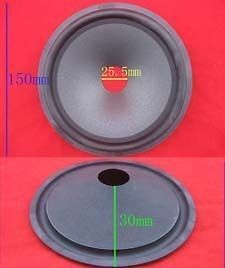 10 piece 6 Replace woofer / bass Speaker Cones Paper/rubber 150mm/25 
