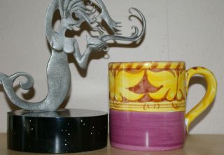 starbucks mug purple yellow italy hand painted cup time left