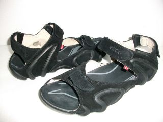 Ecco Black Suede & Rubber Sandals size EU 39 / US 8 8.5 Walking 