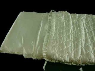 VINTAGE QUILTED SATIN 30s 40s Pastel Green BABY BASSINET Pram Cover