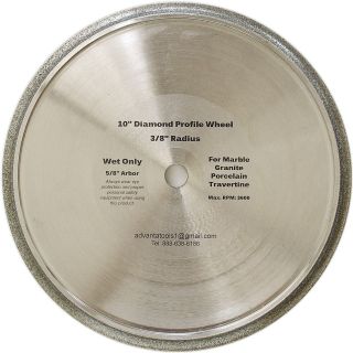 10” Electroplated Profile Wheel for Granite 3/8” Radius Shape B 