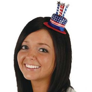 independence day novelty usa mini top hat hair clip from
