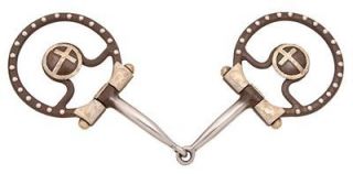 Kelly Antique Brown Cross Offset Dee Snaffle Bit Horse Tack Equine