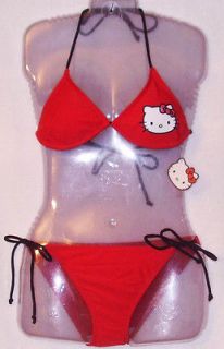   HELLO KITTY RED SPARKLE BOW STRING BIKINI BATHING SUIT SWIMSUIT LARGE