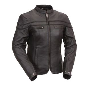 WOMENS LADIES STURGIS TOUR CE ARMOURED LEATHER MOTORCYCLE JACKET