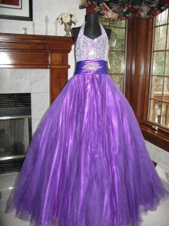 sugar 81527 purple girls stoned pageant gown dress 14