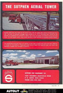 1973 sutphen aerial tower fire truck ad 