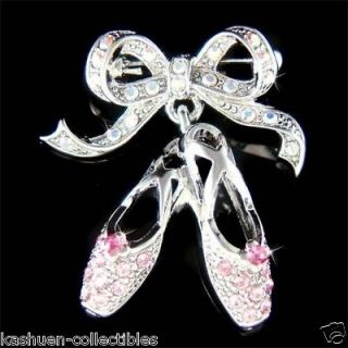   Swarovski Crystal BALLET DANCER Dance BALLERINA Shoes Pin Brooch Xmas