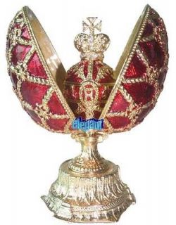 red faberge egg crystals jewellery jewelry trinket box from hong