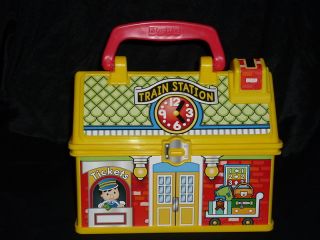 fisher price little people train station house storage  8 