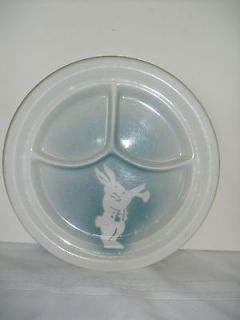 Syracuse China Restaurant Ware Airbrushed White Rabbit Divided/Grill 