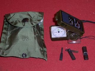   COMPASS FLINT LED LIGHT MIRROR TAD THERMOMETER MILITARY POUCH LITE