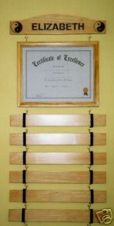handmade 8 slat stain karate martial arts belt rack personalized