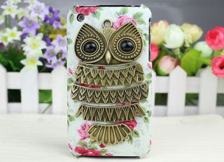   Owl And Rose Hard Case Cover for Apple iPhone 3 Case, iPhone 3gs