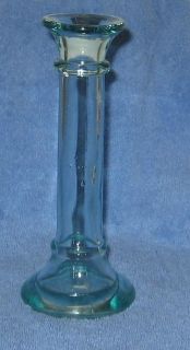 single bud glass vase blue tint 7 3 4 tall