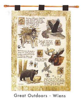 GREAT OUTDOORS Bear/Wolf/Eagl​e++ Tapestry Wall Hanging