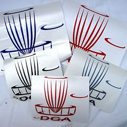 dga basket logo vinyl cut sticker large blue one day