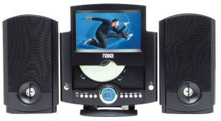 Naxa NDL 431 7 Inch Motorized DVD Micro System with PLL Digital AM/FM 