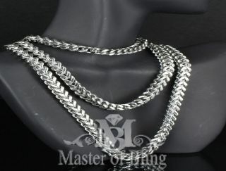 NEW 10K WHITE GOLD FINISH STAINLESS STEEL NECKLACE EXCLUSIVE DESIGNER 