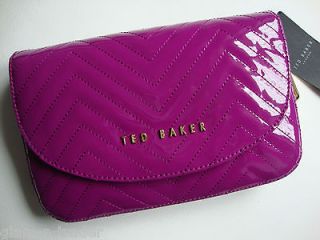 BNWT Ted Baker Quilted Patent Purple Cross Body Bag   Gorgeous
