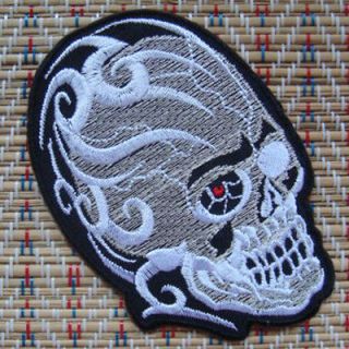1PC. SKULL TERMINATOR EMBROIDERED IRON ON PATCH T SHIRT PANTS HAT 