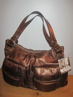new $ 288 b makowsky bronze cambridge large satchel handbag