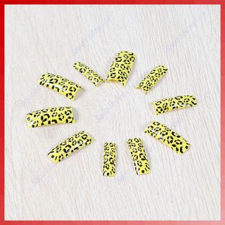 A02 20PCS False Nails French manicure Fake Leopard Print Nail Art Tips 