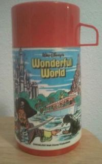 walt disney s wonderful world thermos 1980 red aladdin time