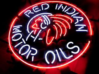 red indian motor oils beer bar neon light sign me413