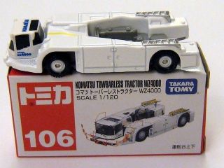 Takara Tomy Tomica 106 Komatsu Towbarless Tractor WZ4000 1/120 Diecast 