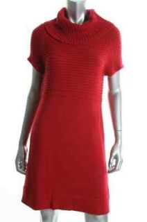 Tommy Hilfiger NEW Red Knit Short Sleeve Cowl Neck Sweaterdress XL 