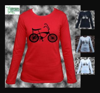 Dragster Bike Bicycle Hobo Designs long sleeve women top t shirt 
