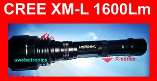 1600 Lumen CREE XM L XML T6 LED 18650 X2 Flashlight Torch Light hunter 