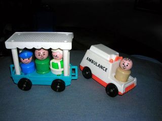   Price Little People Ambulance, Tram Car and Figures 