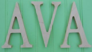 size Unpainted Nursery Wood Wall Letters Wooden Name Child Baby $5 