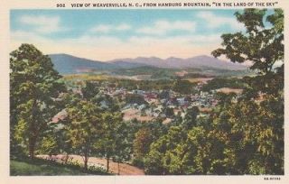 NC   VIEW OF WEAVERVILLE. FROM HAMBURG MT.   LINEN UNUSED (010782)